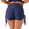 Kvinnors shorts Sommarcykelcyklist Kvinnor Hög midja Drawstring Sports Butta Butt Crack Push Up Short Leggging Tights 230426