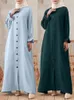 Ethnic Clothing Autumn Morocco Muslim Shirt Dress Women Abaya Casual Dresses Woman Dubai Turkey Islam Long Robe Femme Vestidos