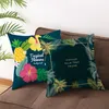 Shopee Cross-Border Home Soft Furnishings Plant Digital Printing Car Sofa Peach Skin Pillow Cushion Cover Wholesale