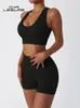 Женские спортивные костюмы Chrleisure Sports Set Woman 2 Piece Summer Suit Women Женщины с высокой талией фитнес Шорты устанавливают наряды 230427