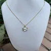 Pendant Necklaces Simple Fashion Gold Color Coin Heart Necklace Enamel Stars Moon Round