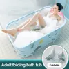 Bathtubs Portable Folding Bathtub Set Full Size Foldable Soaking Bathing Tub Adult Bathtub Bath Barrel Beauty Spa Household Large Tub