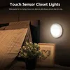 3 Modes LED Sensor Lights Magnetic Base Wall USB Charged Circle Portable Round Dimming Bedroom Kitchen Night Lamp AA230426