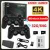 M8 TV -videospelkonsol 2.4G Dubbel trådlös kontroller Game Stick 4K 64G 10000 spel 32GB 3800 Game Retro Games för PS1/GBA Boy Christmas Gift Gift