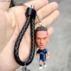 Key Rings Nostlgico futebol estrela chaveiros figura de futebol pvc bolo decorao boneca bonito jogador de futebol brinquedos fs lembrana presente chave J230427