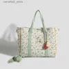 Diaper Bags Green Flower Embroidery Cherry Mommy Bag Large Capacity Tote Bag Luxury Designer Bag Mother Baby Bag Floral Messenger Diaper Bag Q231127