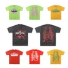 Hellstar Studios Globe Tee Print Cross Print Ins Mesmo estilo Camiseta curta Camiseta unissex Tops de algodão Men T-shirts Vintage Summer Summer Loose Rock Earth Print Plus Tees Smlxl