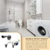 Bathroom Sink Faucets Washing Machine Faucet Double Head Laundry Washer Water Tap Replacement Splitter Basin Diverter Connector