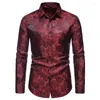 Camisas casuais masculinas 2023 vestido preto floral elegante manga longa camisa steampunk homens festa clube bar social masculino traje de baile