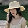 Słoneczne kapelusze kobiety mężczyźni letnie wiosna okrągła top pereł słomy czapki na zewnątrz plażowe słońce ochronne kobiety szerokie grzbiet czapki sombreros de mujer