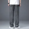 Męskie dżinsy marka odzieży zima 100% Lyocell tkanina mężczyźni luźne szerokie nogi spodnie sznurka elastyczna talia Korea Spodnie duże rozmiar 5xl 231127
