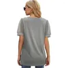 Magliette da donna Donne femminile Swiss-dot Mesh Sfumo T-shirt Shirt Casual Summer V-Neck Rack Solid Sollite Fit Tunic Tops Tunic