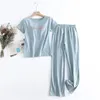 Kvinnors sömnkläder Kvinnor Modal Pyjamas sätter vårens sommar kort ärm topp och byxor mjuk kostym hemkläder kvinnlig pijama