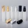 10ml cam buzlu parfüm şişesi boş doldurulabilir ince sis sprey şişeleri yuvarlak küçük parfümler atomizer kokusu örnek şişeleri bh8031