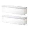 Storage Bottles 2pcs Fridge Bin Kitchen Spaghetti Containers Rectangular Pasta Airtight