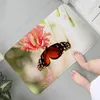 Ковры свежие цветы с бабочкой из печати фланелевой коврик для коврика для ванной комнаты.