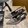Dress shoe women inverted triangle pointed-toe heels designers cat heel luxury sandals stiletto heel slipper elegant wedding shoes