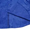 Camicie eleganti da uomo Camicia da uomo Morbida seta in poliestere Manica lunga Royal Blue Paisley Business Casual Colletto abbottonato Abbigliamento da uomo