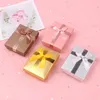 Jewelry Boxes 12pcs Cardboard Set Bow Gift Box Ring Necklace Bracelets Earring Packaging With Sponge Inside Rectangle 231127