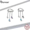 Pendientes colgantes de cadena larga de plata esterlina 925 para mujer Nube y circonita lluviosa Pendientes colgantes Joyería coreana BSE220 231124