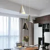 Hangende lampen ontwerper Noordse houten lichten LED Hang lamp voor eetkamer lichte bar el minimalistisch multicolor hanging