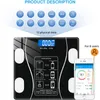 Skale 1PC Bluetooth Smart Scales Scale LED Digital Waga Skala BMI Analizator ciała z aplikacją na smartfony