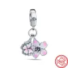 925 charmpärlor tillbehör passar pandora charms smycken sakura pansy fjäril dingle pärla