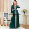 Etnische kleding Abaya Dubai Turkije Moslim Fashion Velvet Dress Women Elegante feestjurk met lange mouwen Djellaba Femme Islamitische 230426