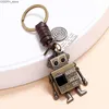 Nyckelringar Vintage Multi Style Moverble Bronze Alloy Robot Charm Keychains ryggsäck Bil Key Ring Pendant Male Female Keyrings Trendy Jewelry J230427