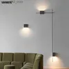 Lâmpadas de parede Minimalista Arte Longa Moderna Nova Luzes de Parede LED Sala de Estudo Quarto Corredor Corredor Flats Escadas Hotel Lâmpadas Interiores Iluminação Q231127