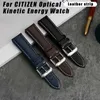 Citizen Blue Angel Men Radio Wave Watch AT8020-54L/8020-03L/JY8078 곡선 엔드 정품 가죽 watchband 팔찌 스트랩 22mm 23mm 21mm