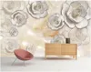 Fonds d'écran 3D Po sur le mur personnalisé mural moderne relief jade fleur autocollant chambre décor à la maison papier peint pour en rouleaux