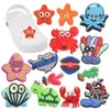 MOQ 20 pièces PVC dessin animé corail crabe étoile de mer poulpe tortue coquille décoration de chaussure charme boucle accessoires sabot broches boutons décorations pour bandes bracelets