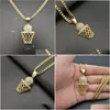 Anhänger Halsketten Hip Hop Strass Gepflasterte Bling Iced Out Gold Edelstahl Basketball Korb Anhänger Halskette Männer Rapper Schmuck Dhmsn