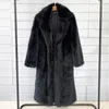 Veste longue en fausse fourrure pour femme, manteau d'hiver chaud en peluche, élégant, vêtements chics, manteaux à revers, pardessus pilote, vêtements d'extérieur mélangés, Y2K