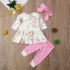 Ensembles de vêtements 0-24M Born Baby Girls Floral Tops Dress Pantalons Leggings Bandeau Tenues Ensemble de vêtements