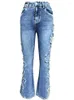 Jeans pour femmes Femmes Taille Haute Pantalon à fond de cloche Style européen et américain Casual Coton Denim Dames Slim Streetwear Vintage Zipper