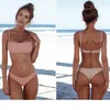 Damen Tanks Badeanzug für Frauen Sexy zweiteilige Anzüge Low-Rise Bikini Set Sling Beachwear