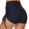 Kvinnors shorts Sommarcykelcyklist Kvinnor Hög midja Drawstring Sports Butta Butt Crack Push Up Short Leggging Tights 230426