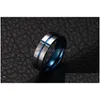 Band Rings Blue Color Fashion Simple Mens Tungsten Steel Cross Ring Jewelry Gift For Men Boys J030279Z Drop Delivery Dhhno