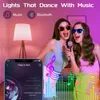 Dekoracje świąteczne rgb ic choinka bajka sznur światła LED Ball Garland Bluetooth wielokolorowy wodoodporna lampka zewnętrzna lampa na świątecznym przyjęciu 231127