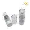 50 ml 30 ml 15 ml Sub Bottling Clear Airless Lotion Bottle Portable Refillable Vakuumflaskor för resor Kosmetiska förpackningar Rerjp
