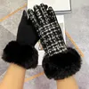 Designer winter Bow Furry Gloves Women Sheepskin Mittens Thick Leather Cashmere lining Glove Christmas Gifts 2311275Z