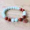 Strand WMB36742 Amazonite Red Jasper Malaブレスレット神聖なクリスタル感情的癒し内側のバランス保護耐久性