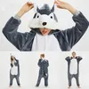 Pyjama's Volwassenen Dieren Eenhoorn Pyjama's Kigurumi Wolf Cartoon Onesie Kinderen Nachtkleding Homewear Nachtjapon Wolf Panda Anime Deken Overalls 231124