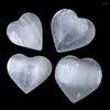 Decorative Figurines 1pcs Selenite Heart Shape Natural Handmade Chakra Home Decor Reiki Healing Energy Stones Yoga Meditation Spiritual