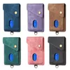 Retro Leather Cases For Iphone 15 14 13 12 Samsung Galaxy S24 S23 S22 Note 20 Universal Card Slot 3M Sticker ID Credit Pocket Back Stick On Phone Cover Skin Pouch Strap