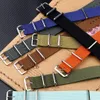 Oglądaj paski żebrowane 20 mm 22 mm 18 mm Rugged Nylon Military Straps Retro Braid Balistic Fabric 230426