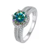 JoyceJelly Luxe Ronde 2CT 8mm VVS D KLEUR Diamanten Ring Voor Vrouwen S925 Sterling Zilveren Verlovingscadeau 231127