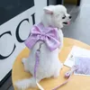 Cão vestuário roupas para animais de estimação cinto de tração colete tiras de peito puxar na corda bowknot primavera verão pequeno médio tamanho dats cães adorável ao ar livre